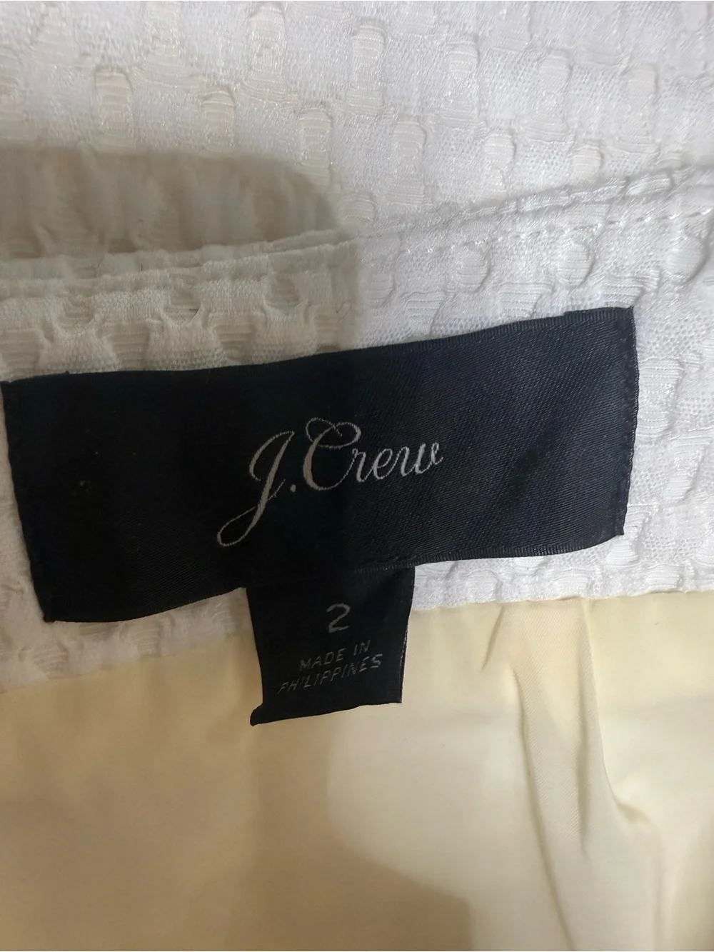 J. Crew Textured White Pencil Skirt